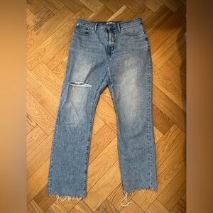 Madewell 90s Straight Light Blue Distressed Jeans